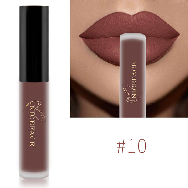 34-Color Nude Matte Waterproof Liquid Lipstick Set 10 by HitMyNeed