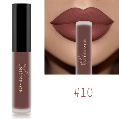 34-Color Nude Matte Waterproof Liquid Lipstick Set 10 by HitMyNeed