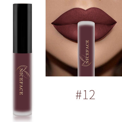 34-Color Nude Matte Waterproof Liquid Lipstick Set 12 by HitMyNeed