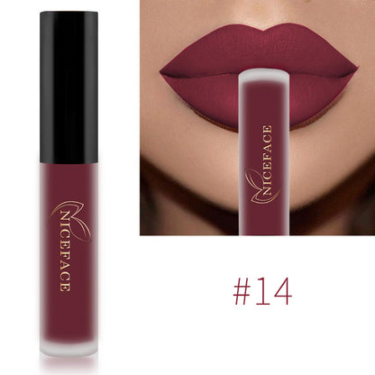 34-Color Nude Matte Waterproof Liquid Lipstick Set 14 by HitMyNeed
