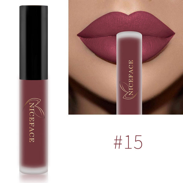 34-Color Nude Matte Waterproof Liquid Lipstick Set 15 by HitMyNeed