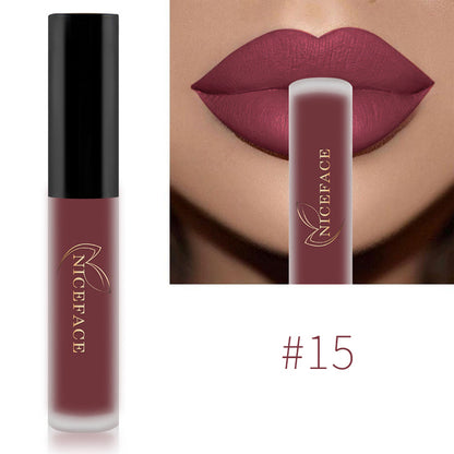 34-Color Nude Matte Waterproof Liquid Lipstick Set 15 by HitMyNeed