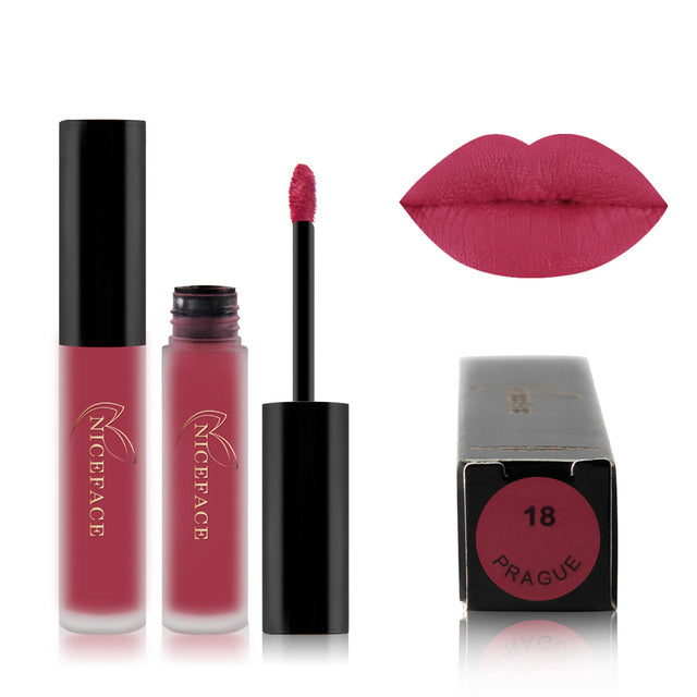 34-Color Nude Matte Waterproof Liquid Lipstick Set 18 by HitMyNeed
