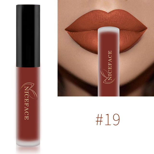 34-Color Nude Matte Waterproof Liquid Lipstick Set 19 by HitMyNeed