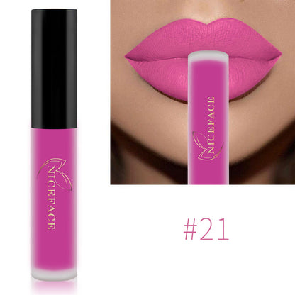 34-Color Nude Matte Waterproof Liquid Lipstick Set 21 by HitMyNeed