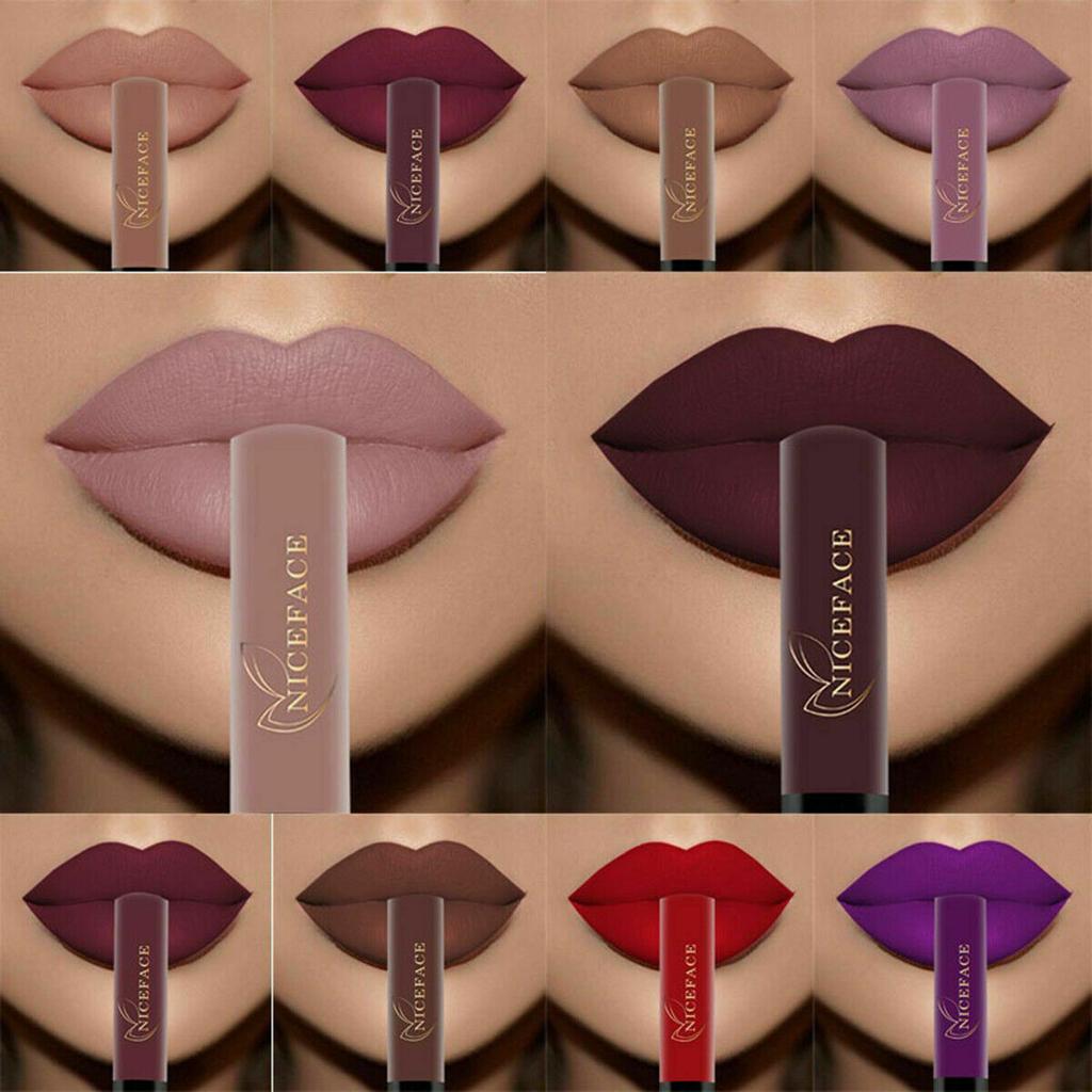 34-Color Nude Matte Waterproof Liquid Lipstick Set by HitMyNeed