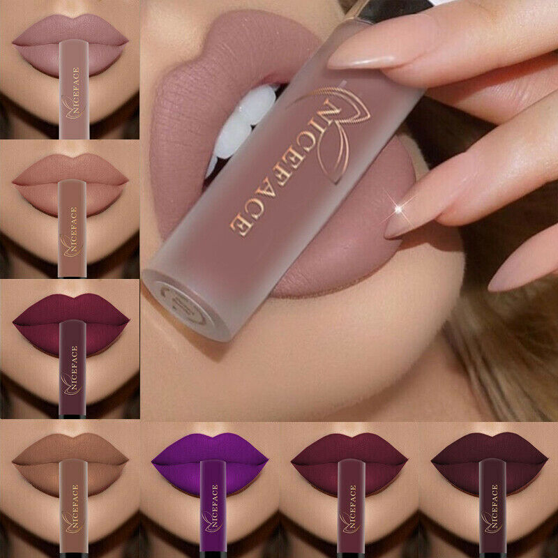 34-Color Nude Matte Waterproof Liquid Lipstick Set by HitMyNeed