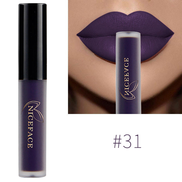 34-Color Nude Matte Waterproof Liquid Lipstick Set 31 by HitMyNeed
