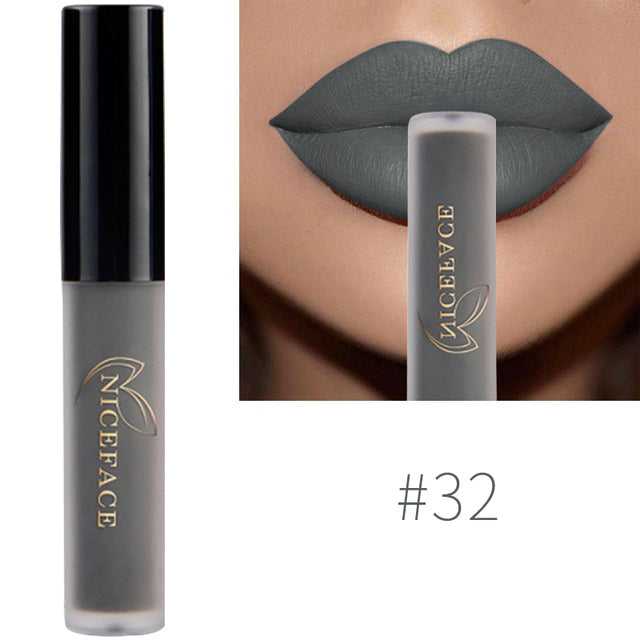 34-Color Nude Matte Waterproof Liquid Lipstick Set 32 by HitMyNeed