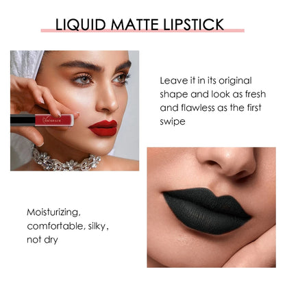 34-Color Nude Matte Waterproof Liquid Lipstick Set by HitMyNeed