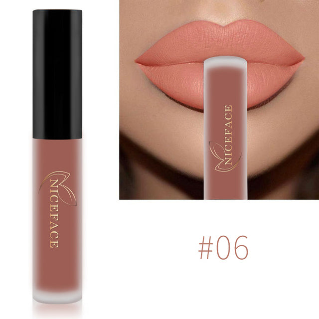 34-Color Nude Matte Waterproof Liquid Lipstick Set 6 by HitMyNeed