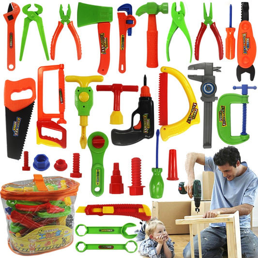 34-Piece Kids Toy Tool Set with Carry Bag by HitMyNeed
