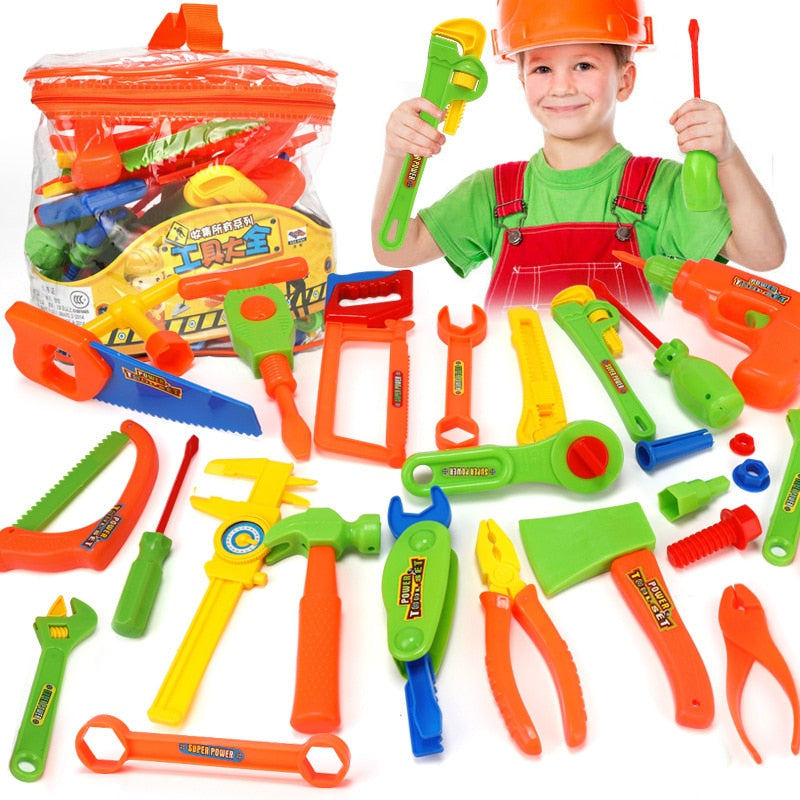 34-Piece Kids Toy Tool Set with Carry Bag by HitMyNeed