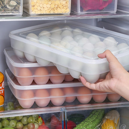 34 Slot Clear Plastic Reusable Egg Carton Organizer by HitMyNeed