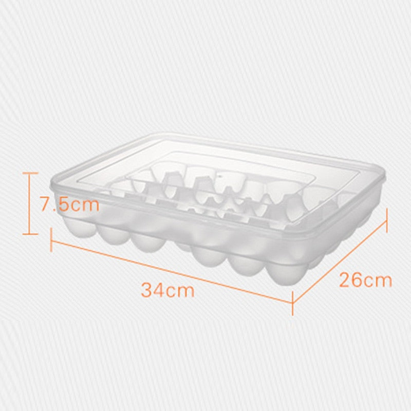34 Slot Clear Plastic Reusable Egg Carton Organizer by HitMyNeed