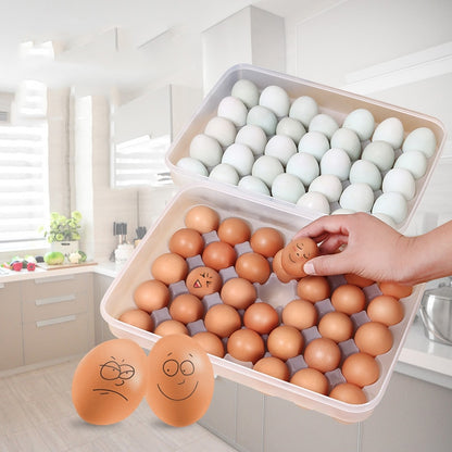 34 Slot Clear Plastic Reusable Egg Carton Organizer by HitMyNeed