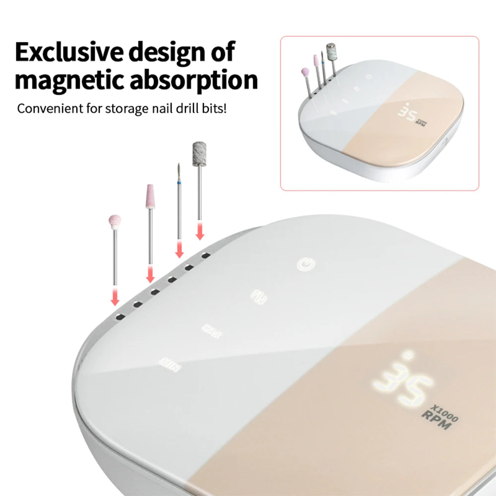 35000 RPM Electric Nail Drill with HD Display by HitMyNeed