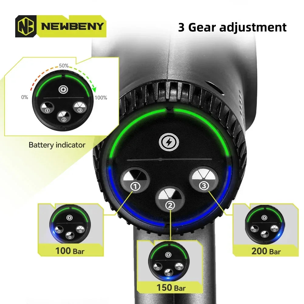 3500W 200Bar Powerful Cordless Brushless Pressure Washer by HitMyNeed