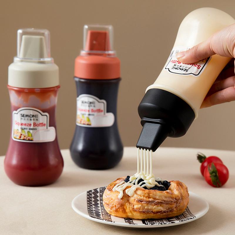 350ml Five-Hole Squeeze Sauce & Oil Dispenser Bottle by HitMyNeed