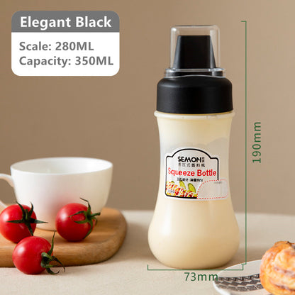 350ml Five-Hole Squeeze Sauce & Oil Dispenser Bottle elegant-black by HitMyNeed