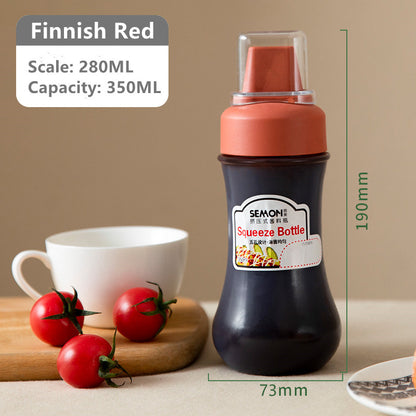 350ml Five-Hole Squeeze Sauce & Oil Dispenser Bottle finnish-red by HitMyNeed