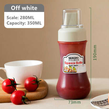 350ml Five-Hole Squeeze Sauce & Oil Dispenser Bottle off-white by HitMyNeed
