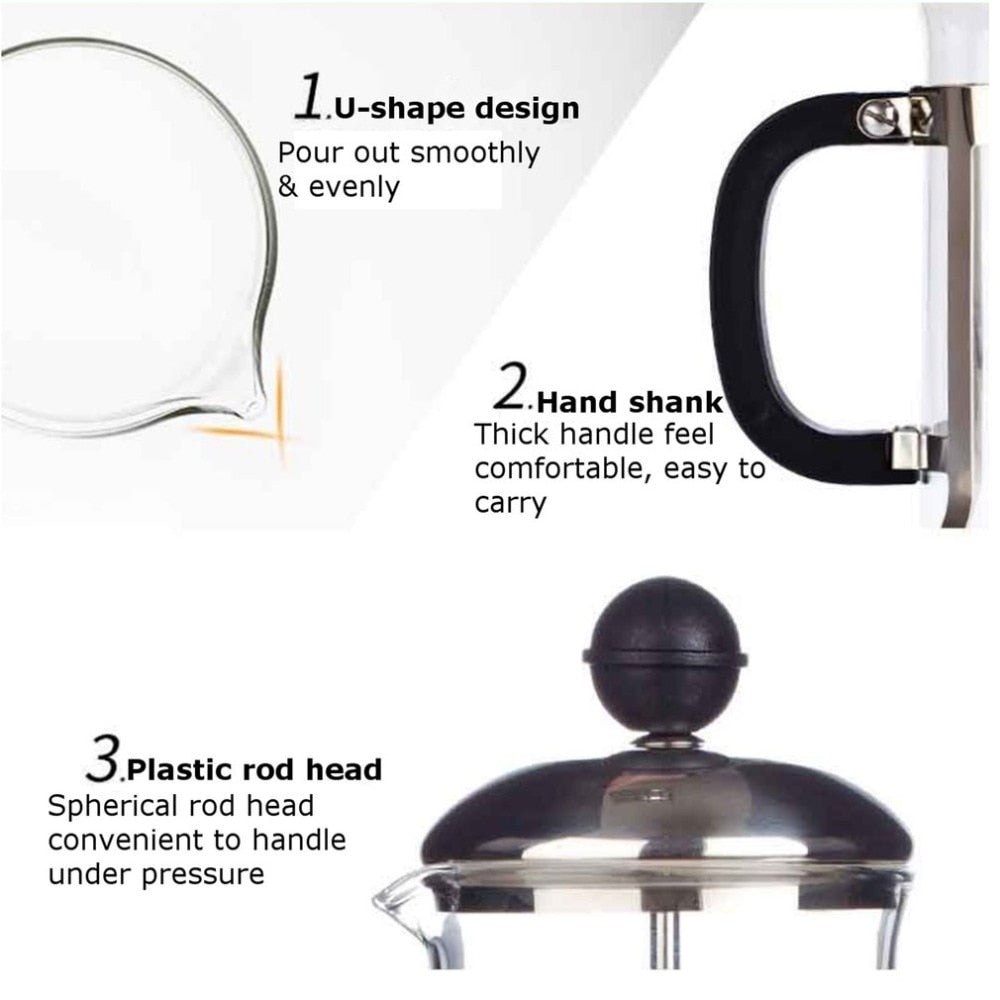 350ml Glass French Press Coffee Maker by HitMyNeed