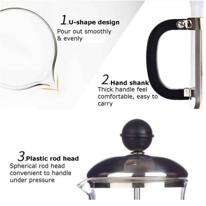 350ml Glass French Press Coffee Maker by HitMyNeed