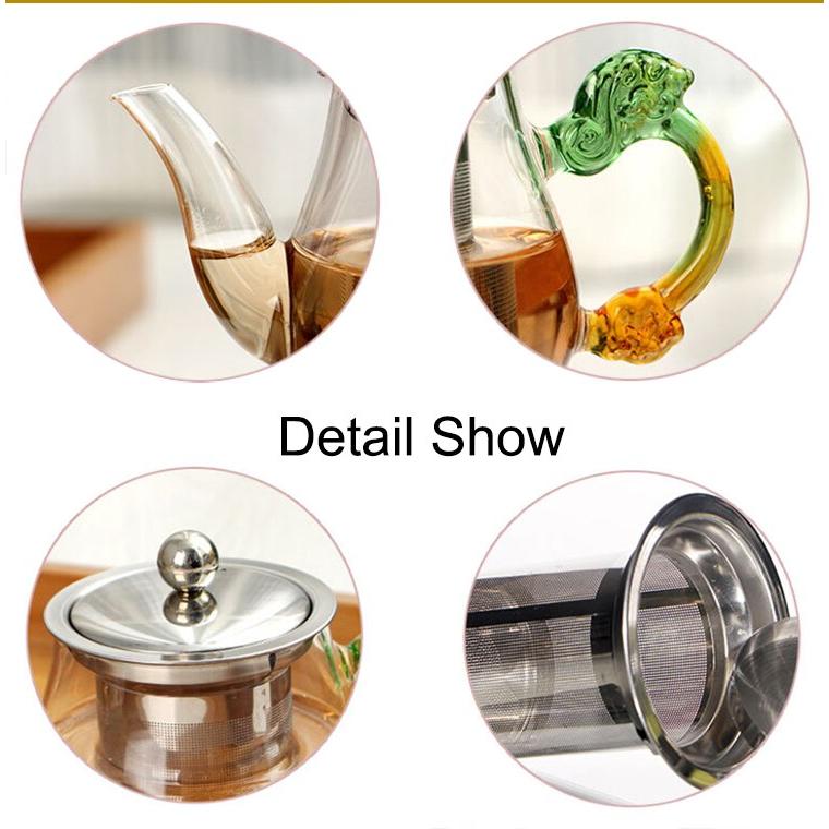 350ml Glass Teapot with Stainless Steel Infuser by HitMyNeed