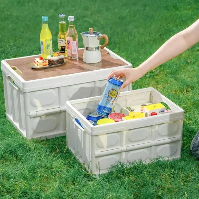 35L Folding Camping Storage Box for Car Trunk & Home by HitMyNeed