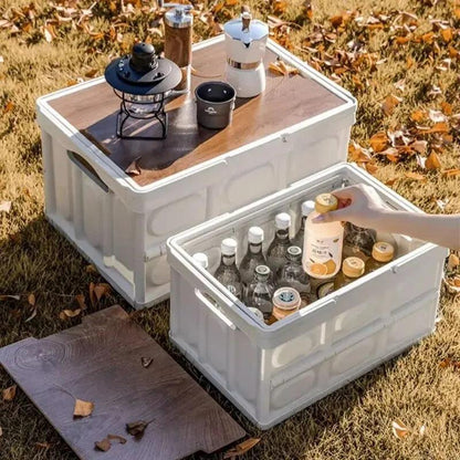 35L Folding Camping Storage Box for Car Trunk & Home by HitMyNeed