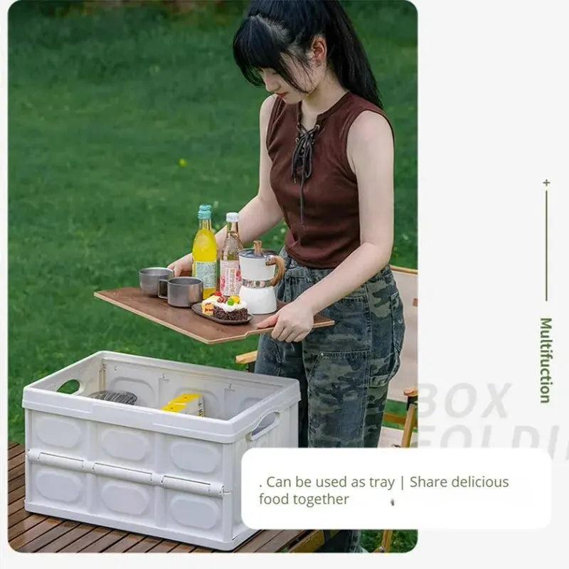 35L Folding Camping Storage Box for Car Trunk & Home by HitMyNeed