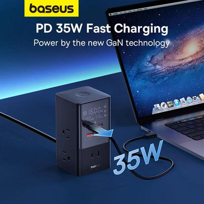 35W 7-in-1 Fast Charging Power Strip with Display 4000W by HitMyNeed