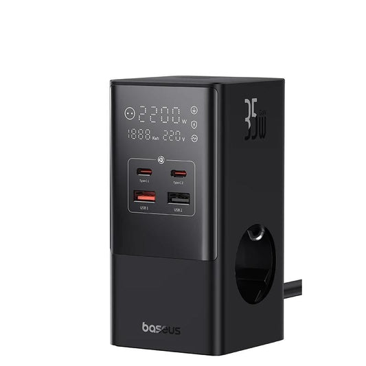 35W 7-in-1 Fast Charging Power Strip with Display 4000W eu-plug-220v by HitMyNeed