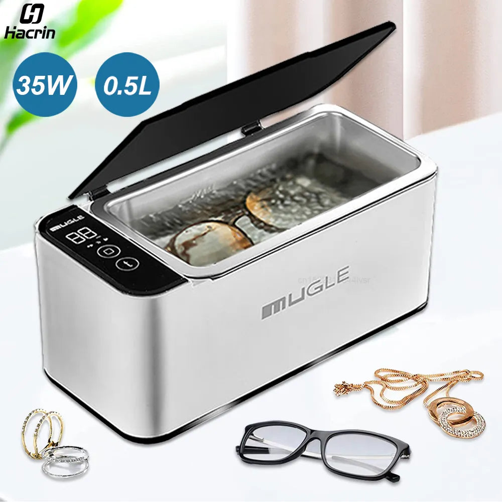 35W Ultrasonic Cleaner 500ml for Glasses & Jewelry by HitMyNeed