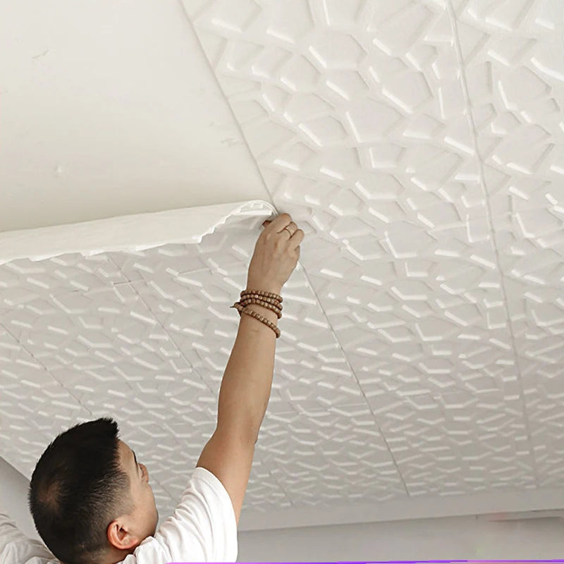 35x35cm 3D Waterproof Peel & Stick Ceiling Panel by HitMyNeed