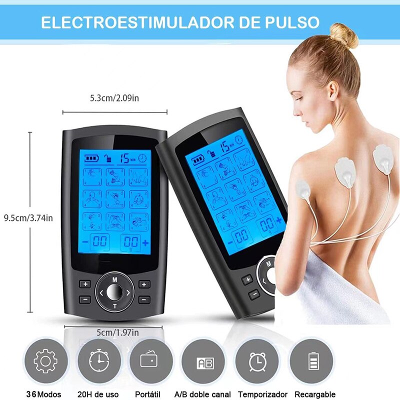 36‑Mode TENS & EMS Digital Muscle Stimulator by HitMyNeed