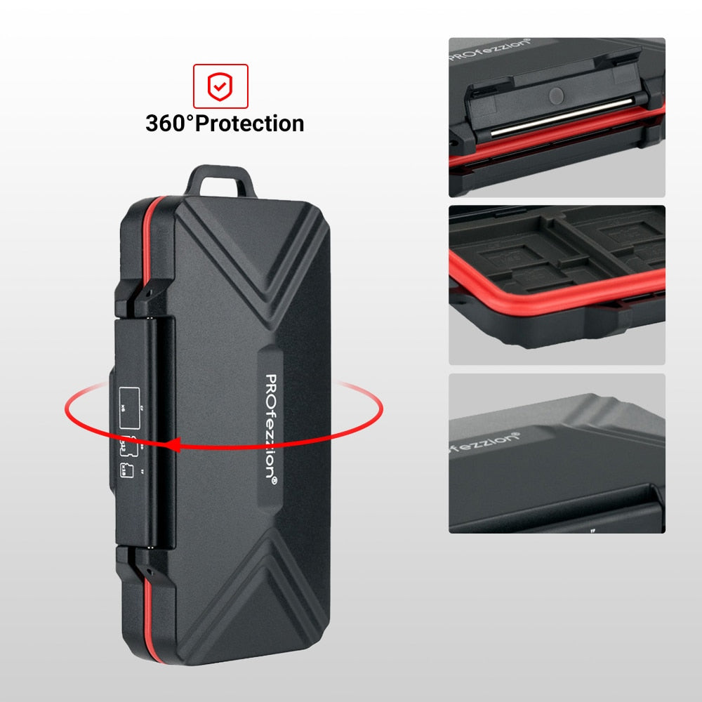 36-Slot Hard SD Card Storage Case with Carabiner by HitMyNeed