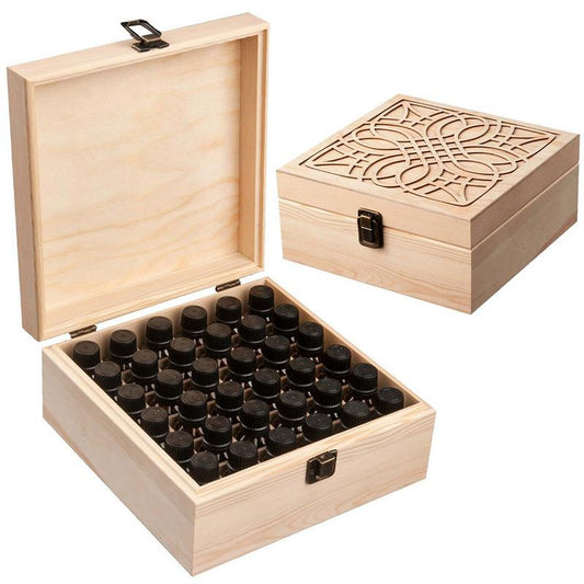 36 Slot Wooden Essential Oil Storage Box by HitMyNeed