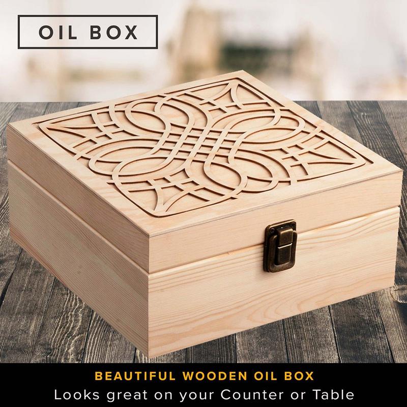 36 Slot Wooden Essential Oil Storage Box by HitMyNeed
