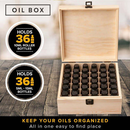 36 Slot Wooden Essential Oil Storage Box by HitMyNeed