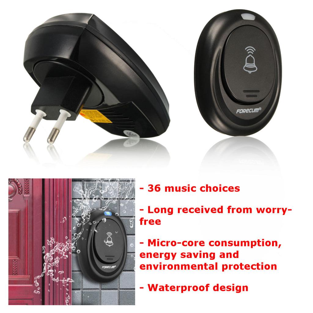 36 Tunes Waterproof Wireless Doorbell with LED by HitMyNeed