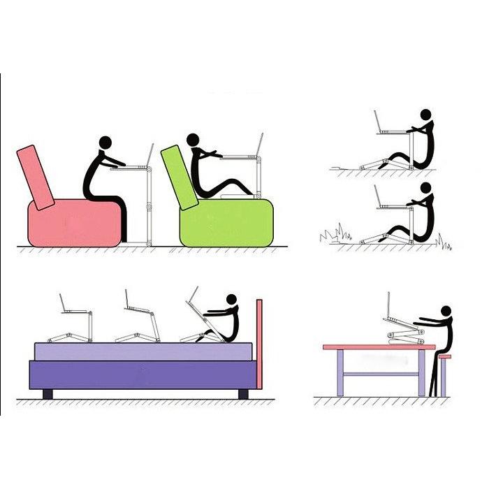 360 Adjustable Portable Laptop Desk with Mouse Panel by HitMyNeed