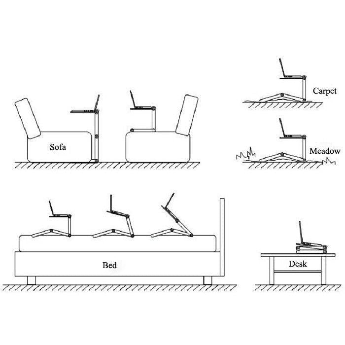 360 Adjustable Portable Laptop Desk with Mouse Panel by HitMyNeed
