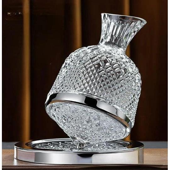 360 Rotating Crystal Wine Decanter 1500ml by HitMyNeed