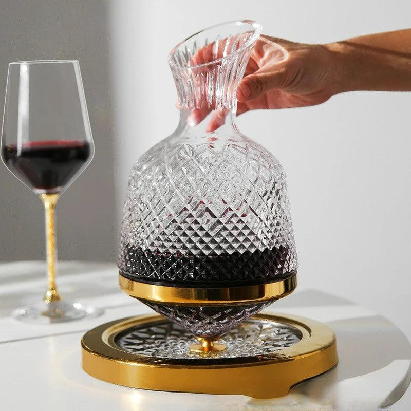 360 Rotating Crystal Wine Decanter 1500ml by HitMyNeed