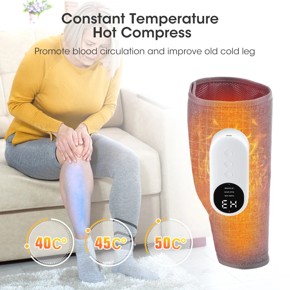 360° Air Pressure Calf & Leg Massager with Heat, 3 Modes by HitMyNeed