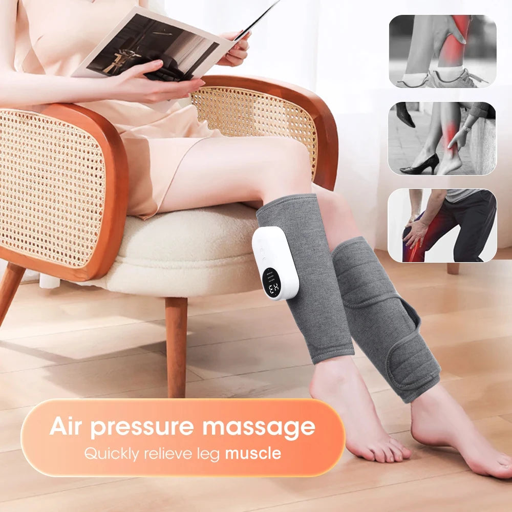 360° Air Pressure Calf & Leg Massager with Heat, 3 Modes by HitMyNeed