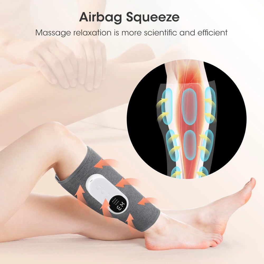 360° Air Pressure Calf & Leg Massager with Heat, 3 Modes by HitMyNeed