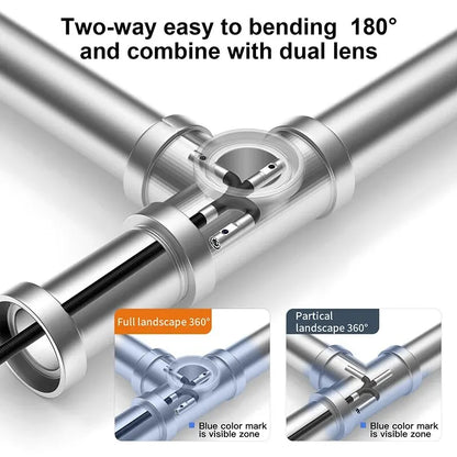 360° Articulating Industrial Endoscope 5" IPS 1080P 8-5mm-dual-lens 2m by HitMyNeed